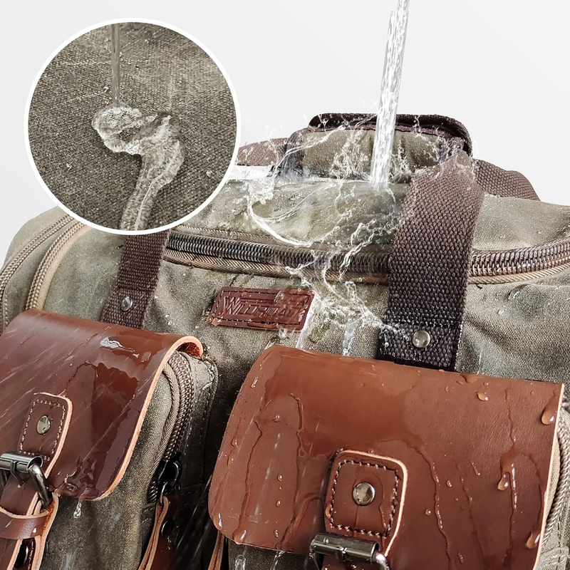 50L Waterproof Waxed Canvas Weekender Duffel Bag Travel Overnight Bag2