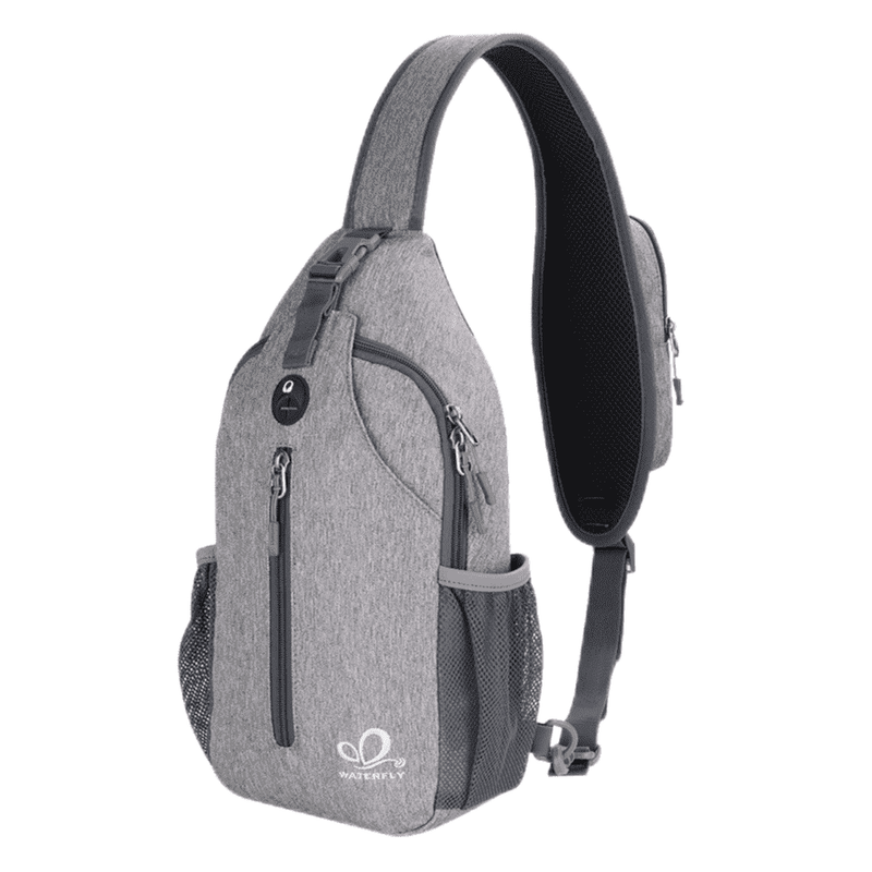 Unisex Hiking Travel Nylon Sling Bag Cross Body Shoulder Chest Bag,Light Gray8