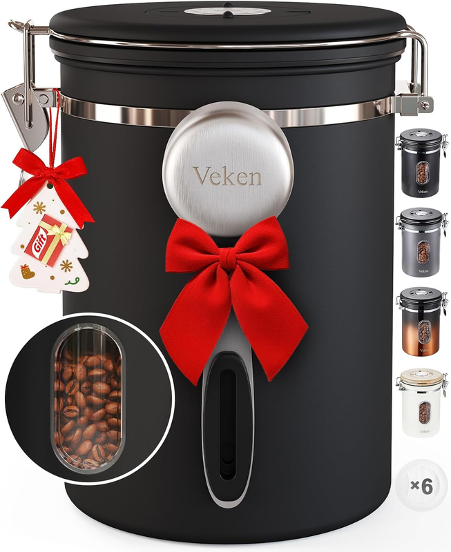 Coffee Canister with Window,Airtight Stainless Steel Pantry Container,Home Kitch8
