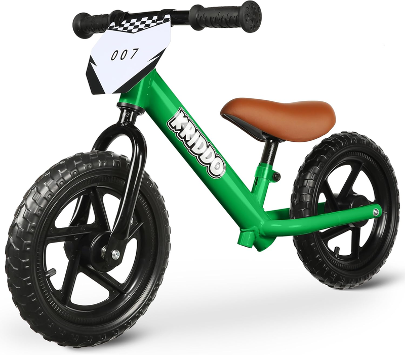 Toddler Balance Bike 12 Inch 18M-5Y Push Bike Custom Plate Green Kids11