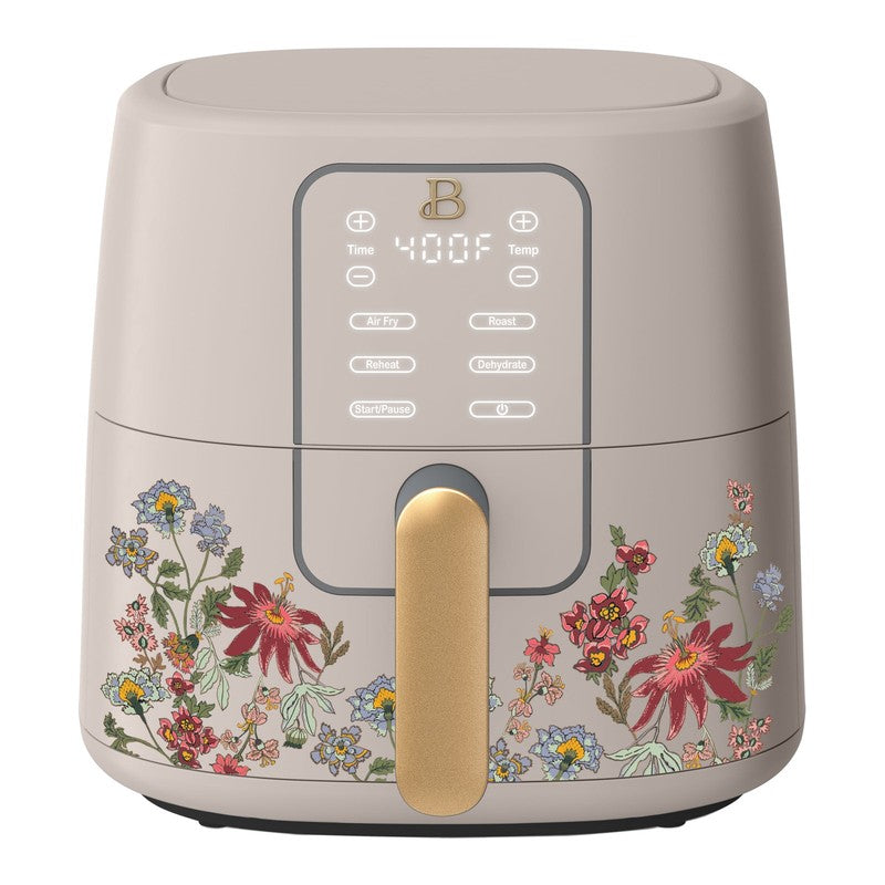 6 Qt Air Fryer w/ Turbocrisp Technology Evergood Ceramic Nonstick Taupe Flower0