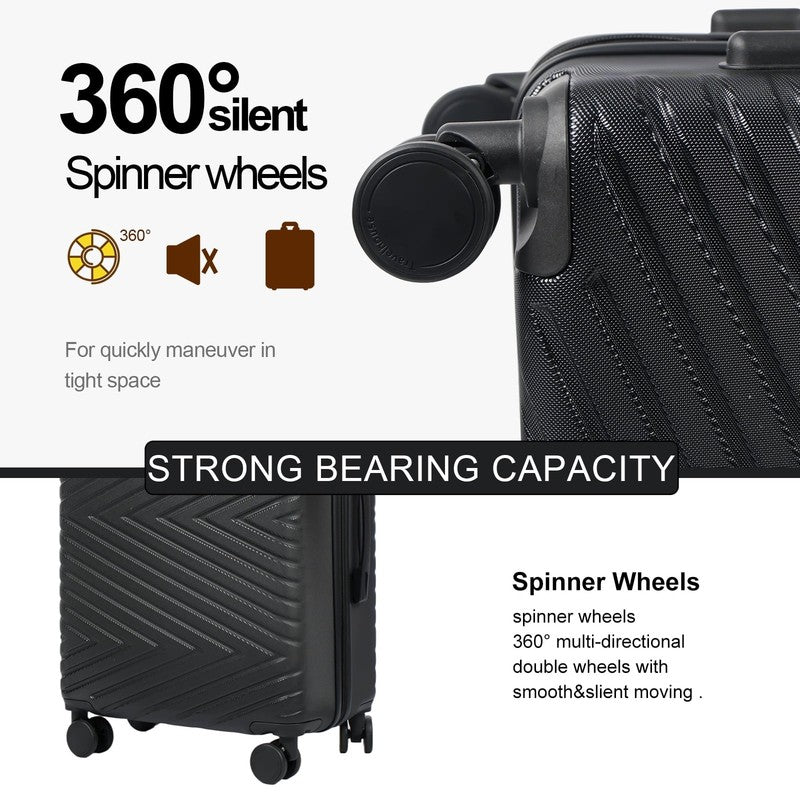 4 Piece Hardshell Luggage Set Hardside Lightweight Suitcase with TSA Lock Spinne3