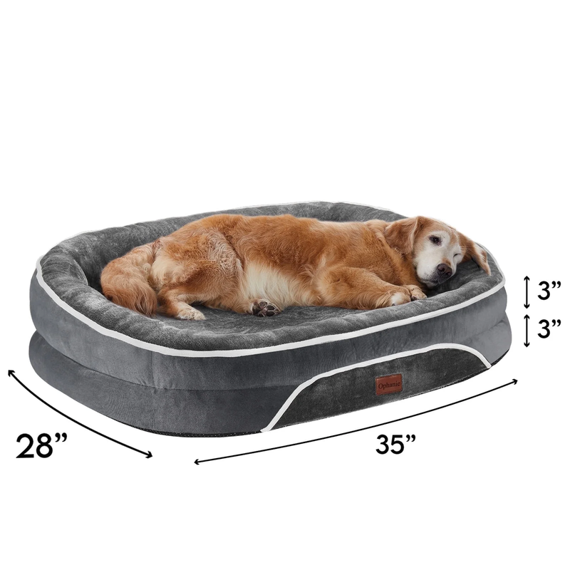 Luxury Orthopedic Dog Bed for Large & Medium Dogs - 35" Gray Plush Comfort9