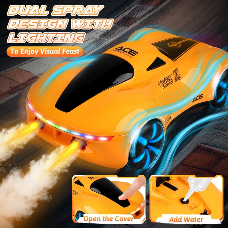 RC Cars for Aged 4 12 Boys , Rechargeable Remote Control Stunt Car, 360° Rotate,6
