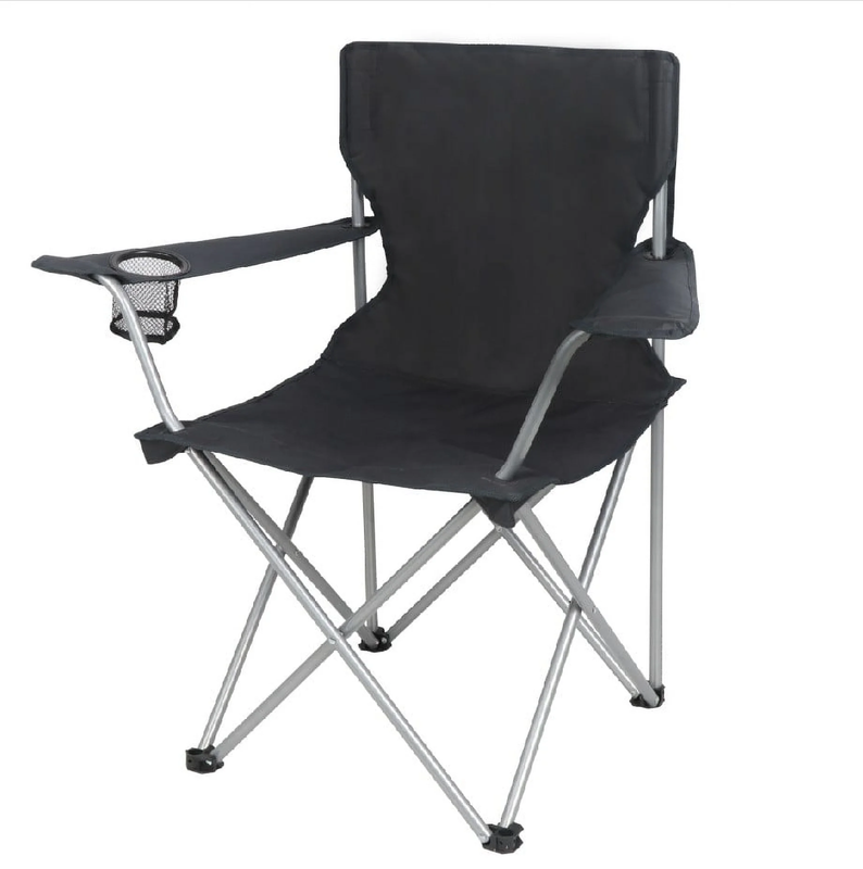 Quad Folding Camp Chair with Cup Holder, Black0
