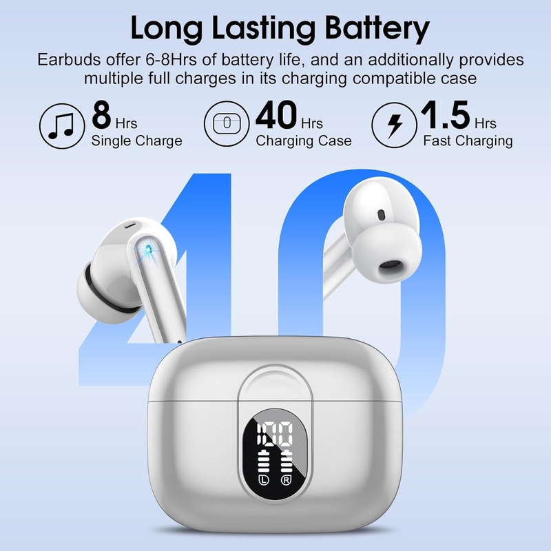AI Translation Earbuds 164 Languages Bluetooth 5.3 Real Time Gray6