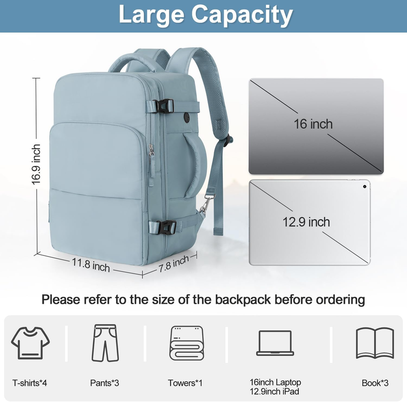 Travel Laptop Backpack Women Carry On Personal Item 16 Inch Waterproof7