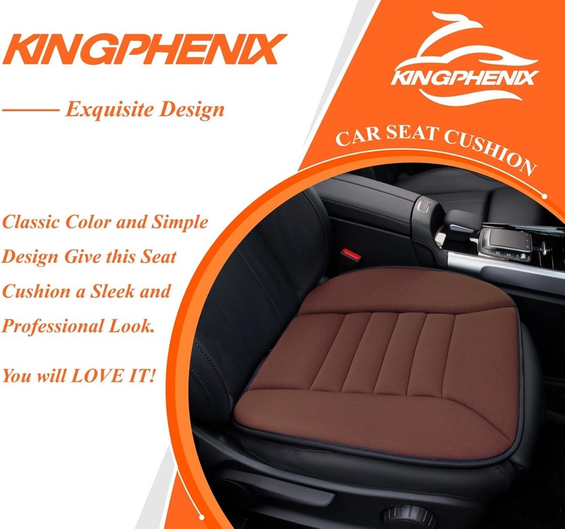 Car Seat Cushion 1.2" Memory Foam for Car & Office Chair – Brown8