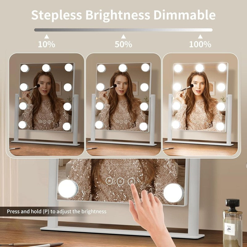 Vanity Mirror with Lights – 3 Color Modes, 10X Magnifier, Touch, 360°2