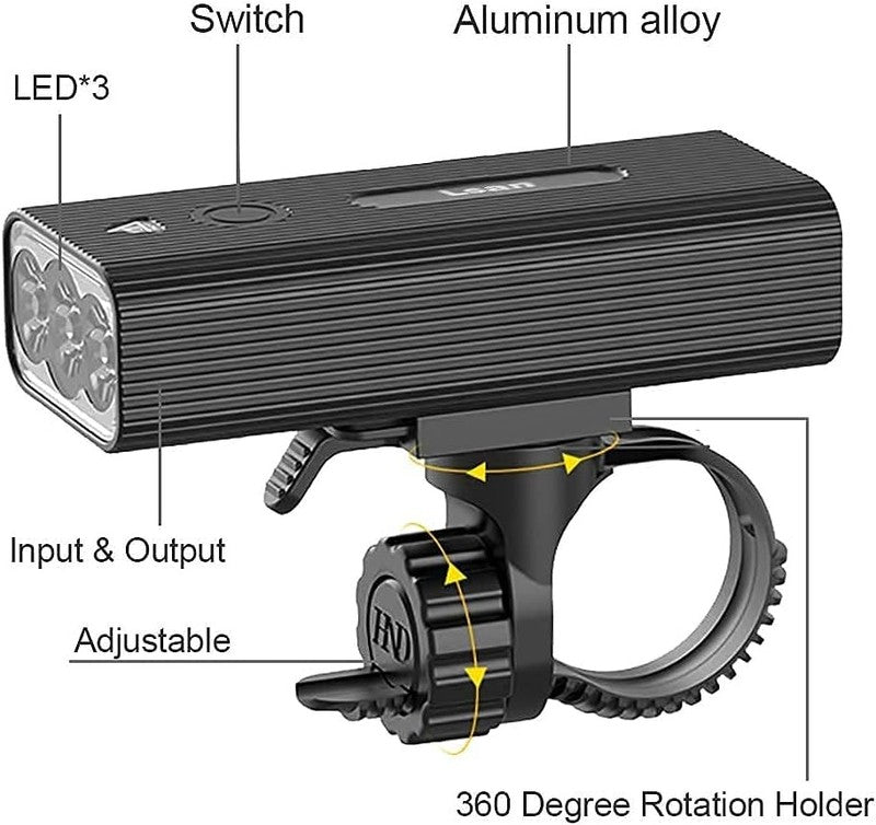 Super Bright USB Rechargeable Bike Lights Front & Rear 3+5 Modes IPX5 Waterproof1