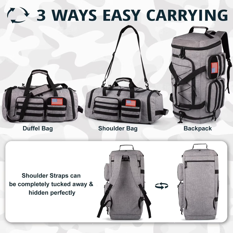 2Pc Travel Duffel Bag Set Waterproof Carry On Weekender w/ Toiletry Bag2