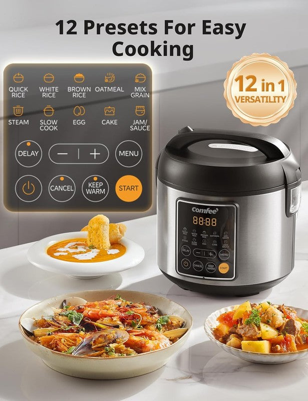 Rice Cooker 4 Cup/8 Cup Cooked 2Qt Small Multi Cooker 10 Presets Steamer Pot1