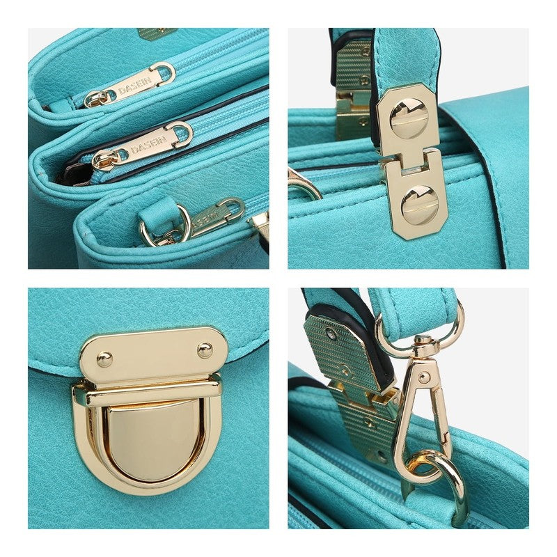 Women Satchel Handbag Vegan Leather Top Handle Medium Tote Shoulder Bag5