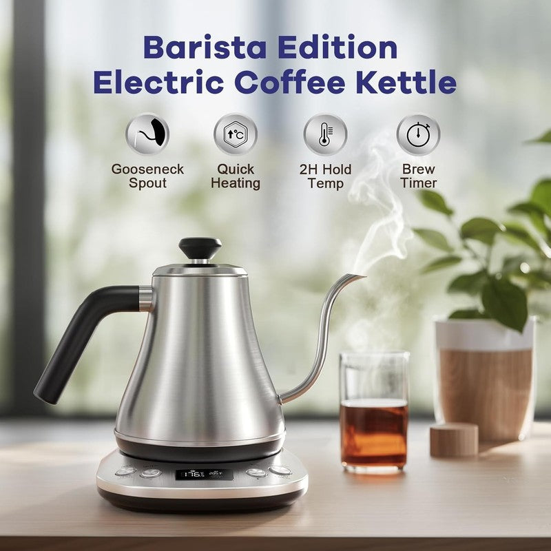 Gooseneck Electric Kettle 0.8L 1200W Stainless Steel LCD Temp Control Auto Off1
