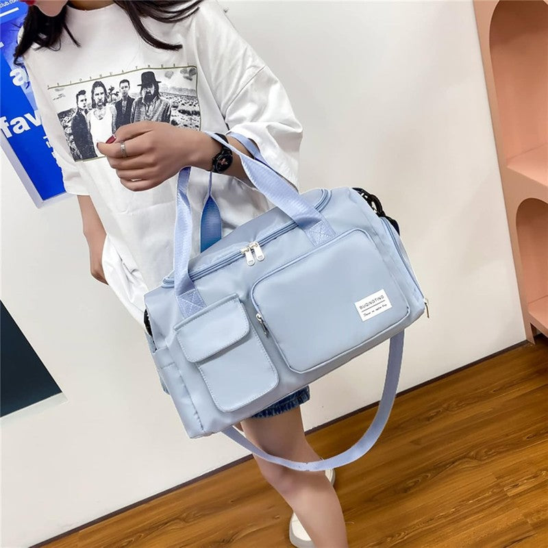 Women Gym Duffle Bag Travel Weekender Carry On w/ Shoe Compartment6