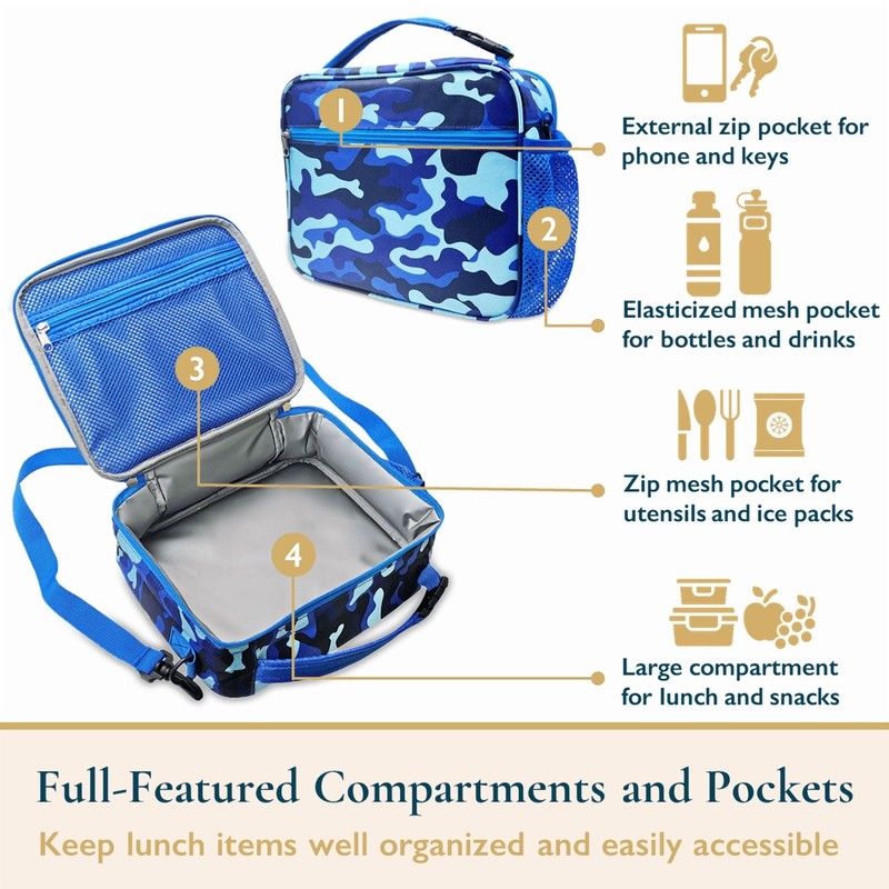 Lunch Bag for Kids – Insulated Lunch Box for Girls and Boys, Cute Reusable Coole3