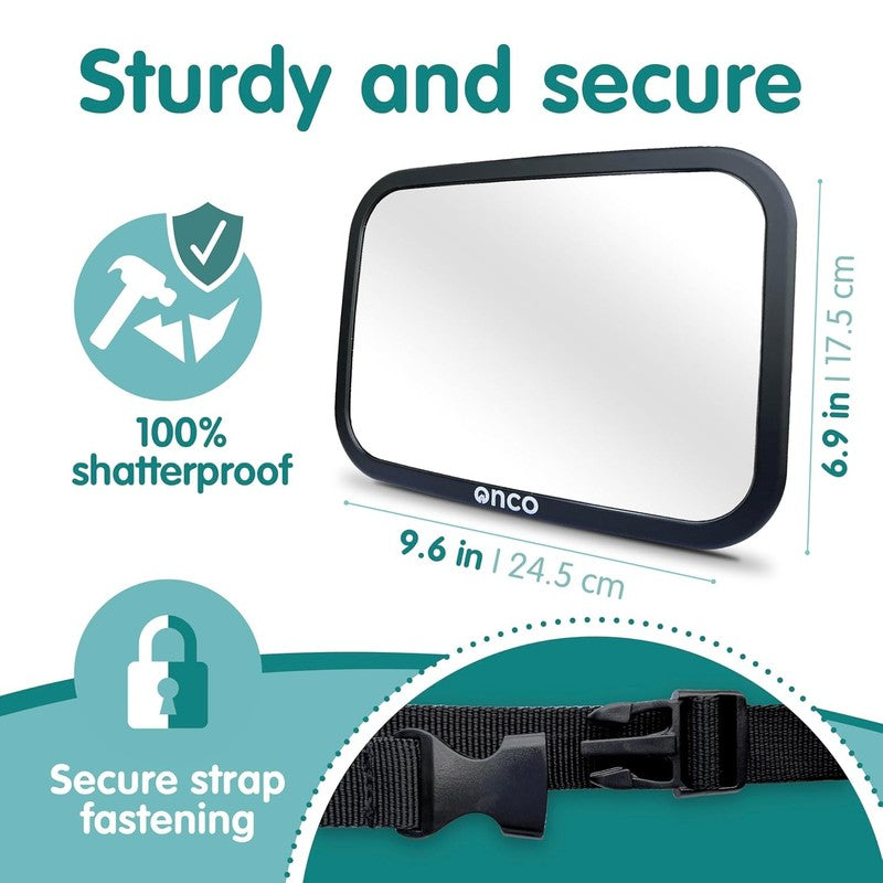 Baby Car Mirror – Rear Facing Shatterproof Convex Mirror with 360° Rotation4