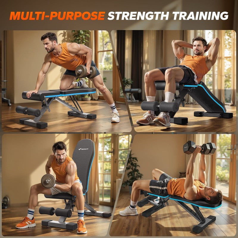 Adjustable Weight Bench Foldable Home Gym 990Lbs Strength Training1