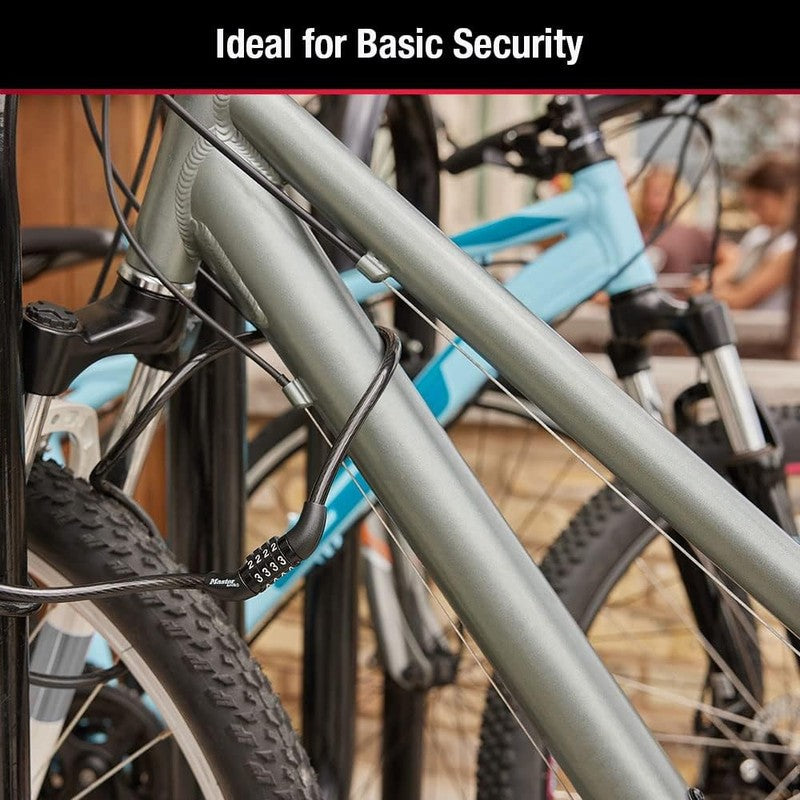 Bike Lock Cable with Combination Black, 8143D4