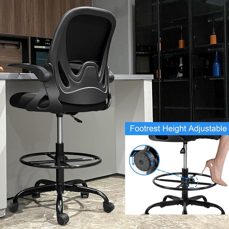 Drafting Chair Tall Office Chair with Flip Up Armrests Executive Ergonomic Compu5