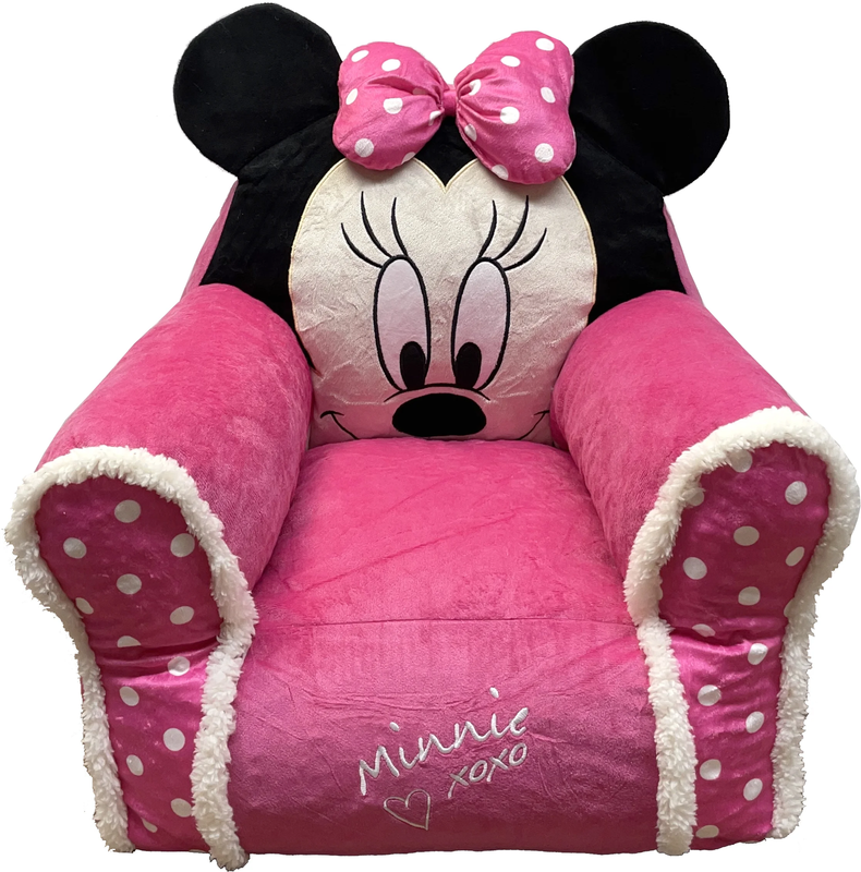Minnie Mouse Kids Figural Bean Bag Chair with Sherpa Trimming, Multi-Color9