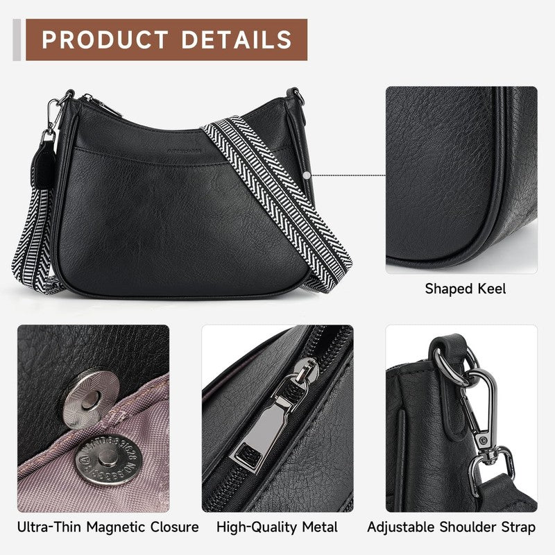 Trendy Leather Crossbody Purse with Adjustable Strap, Women'S Shoulder Handbag4