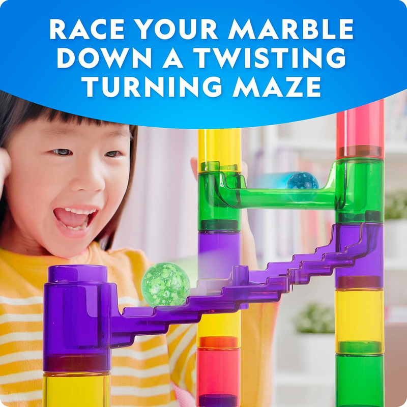 NATIONAL GEOGRAPHIC Glowing Marble Run – Construction Set with 15 Glow in the Da4