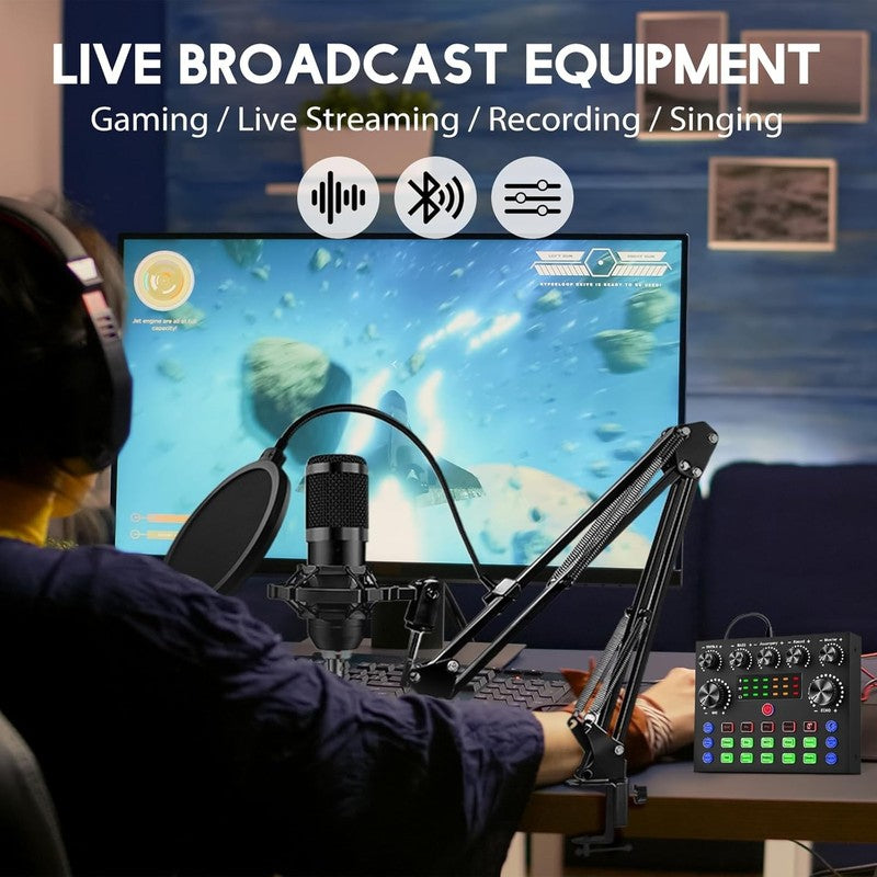 Podcast Bundle BM 800 Mic & V8S Sound Card Recording Studio Kit Streaming2