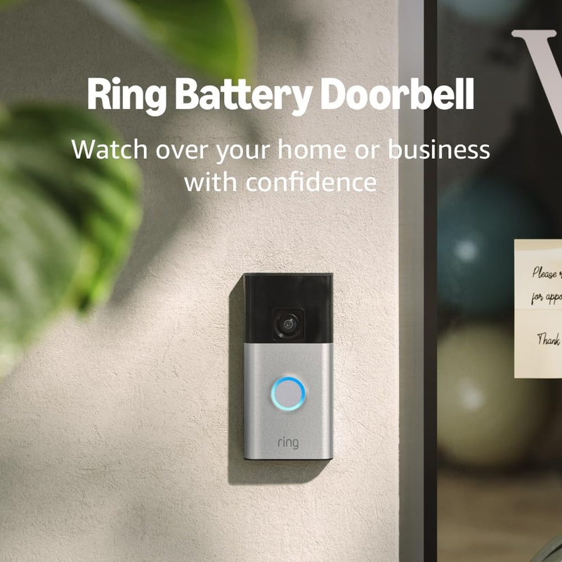 Battery Doorbell w/ Video Live View Two Way Talk Motion Alerts Satin Nickel8