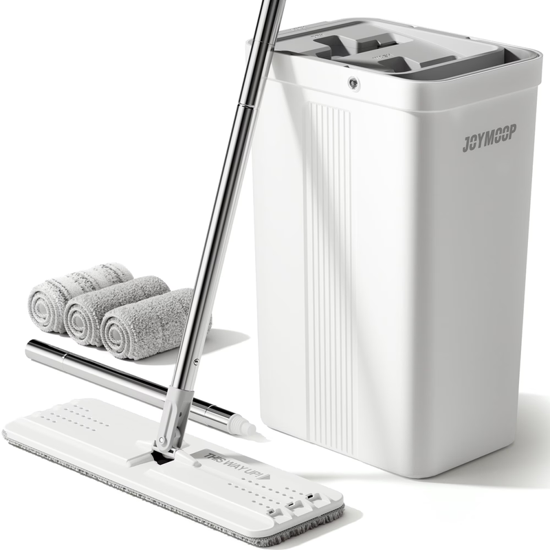 Mop and Bucket with Wringer Set, Flat Mop Head Spin, Dust Mops for Wall Cleaner 7
