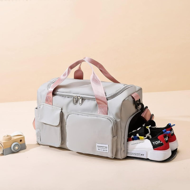 Women Gym Duffle Bag Travel Weekender Carry On w/ Shoe Compartment6