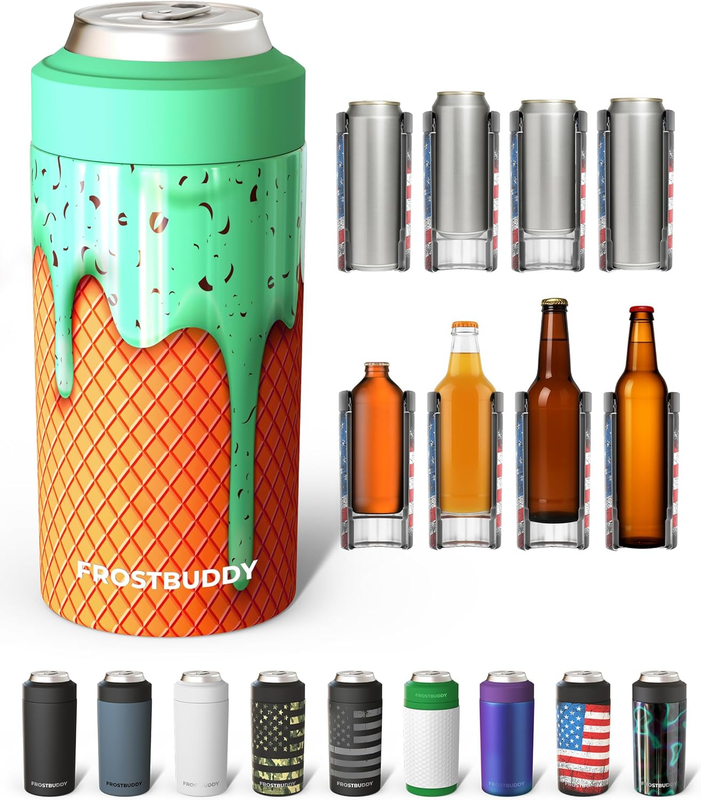 Universal Can Cooler Stainless Steel Fits 12oz 16oz Slim Cans Mint0