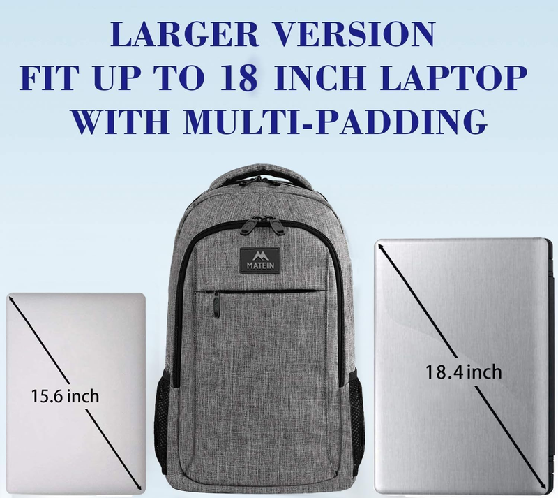 18.4" TSA Friendly Laptop Backpack Extra Large Travel Bag Grey2