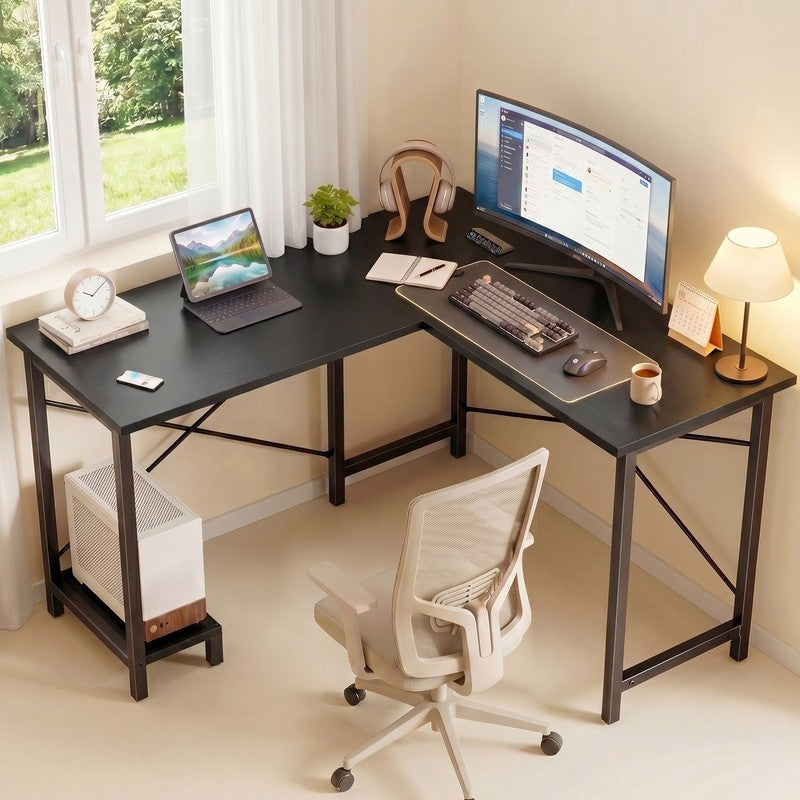 50 Inch L Shaped Desk,Computer Desk Corner Desks Gaming Desk PC Table with CPU S9