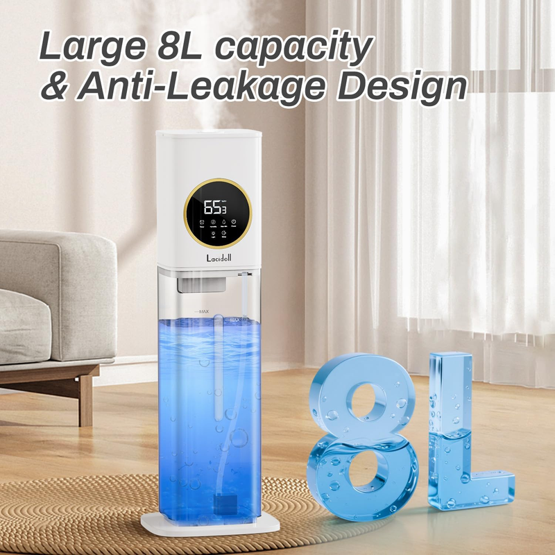 Humidifier Large Room, 2.1Gal/8L Humidifiers for Bedroom Home with Essential Oil2