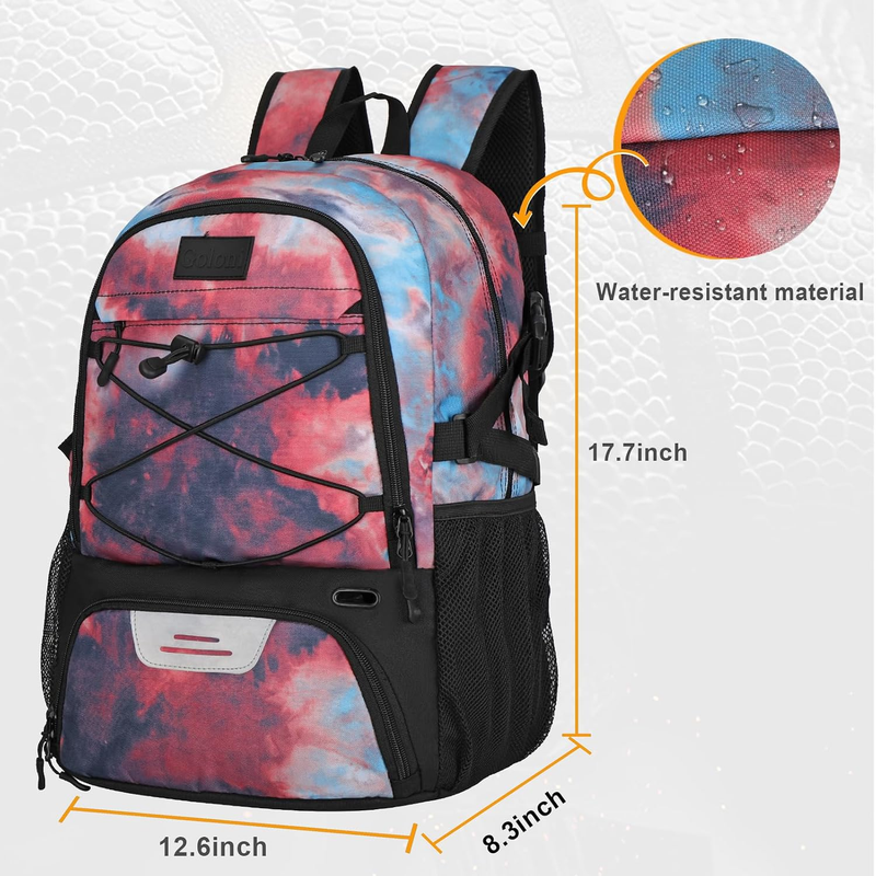Soccer Basketball Backpack w/ Ball & Shoe Compartment Sports Travel Bag1