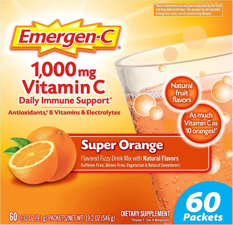 Vitamin C Powder 1000mg Immune Support with Zinc Electrolytes Super Orange9