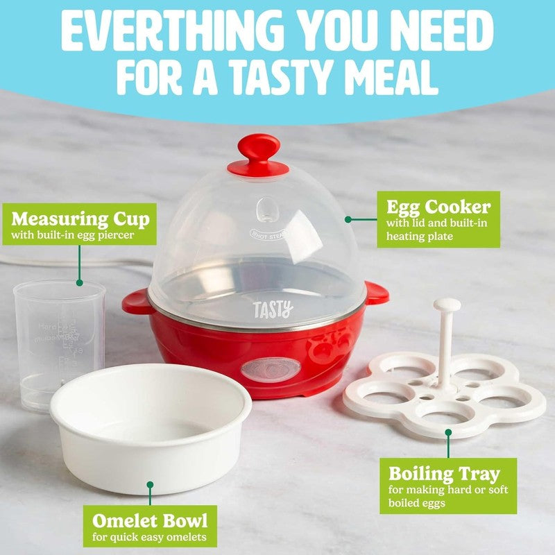 Mini Rapid Egg Cooker 5 Egg Capacity, Auto Shut Off, Red Color4