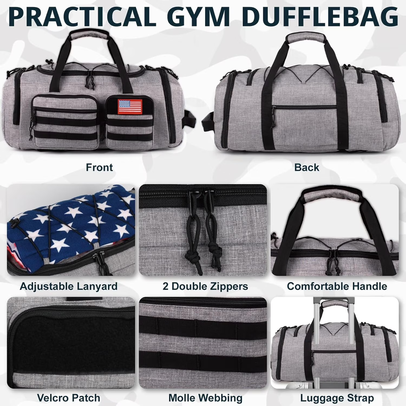 2Pc Travel Duffel Bag Set Waterproof Carry On Weekender w/ Toiletry Bag7