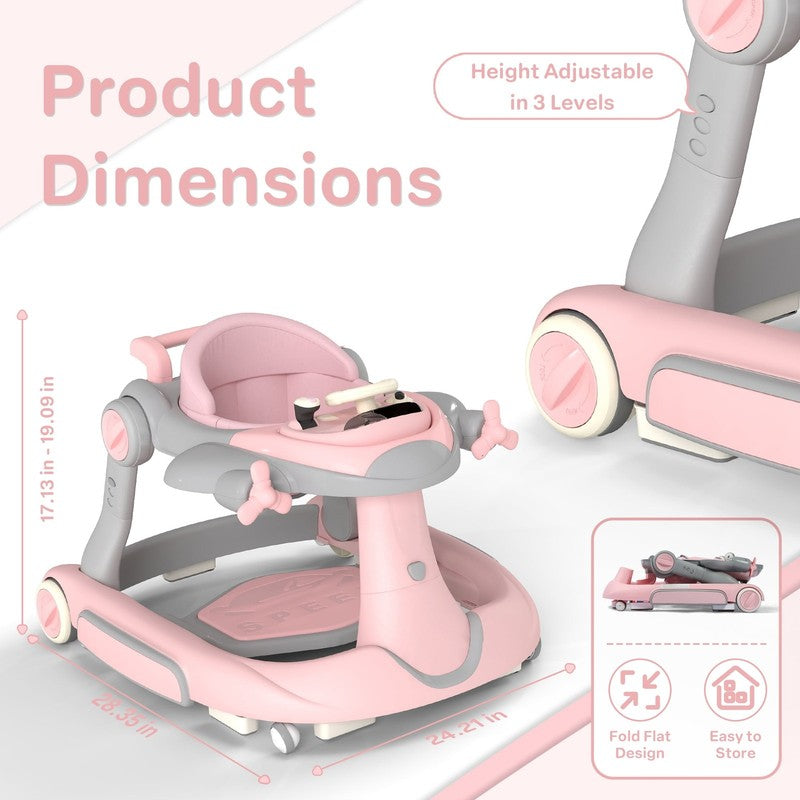 5-In-1 Musical Baby Walker with Wheels, Foldable Baby Walker for Boys Girls, Pin3