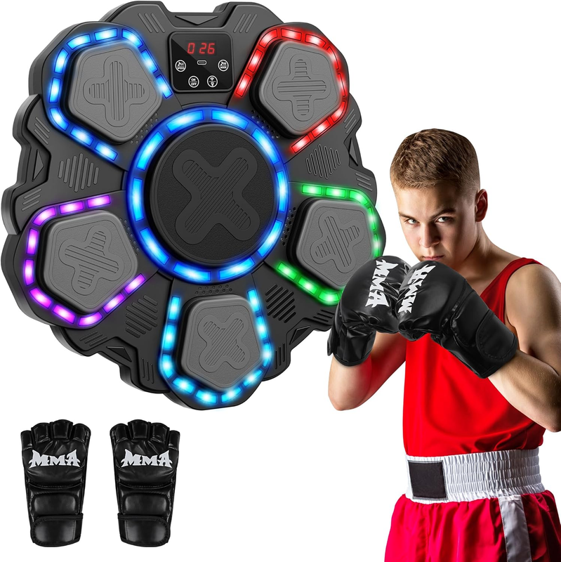 Music Boxing Machine Bluetooth Punching Target Wall Mount w/ Gloves Kids7