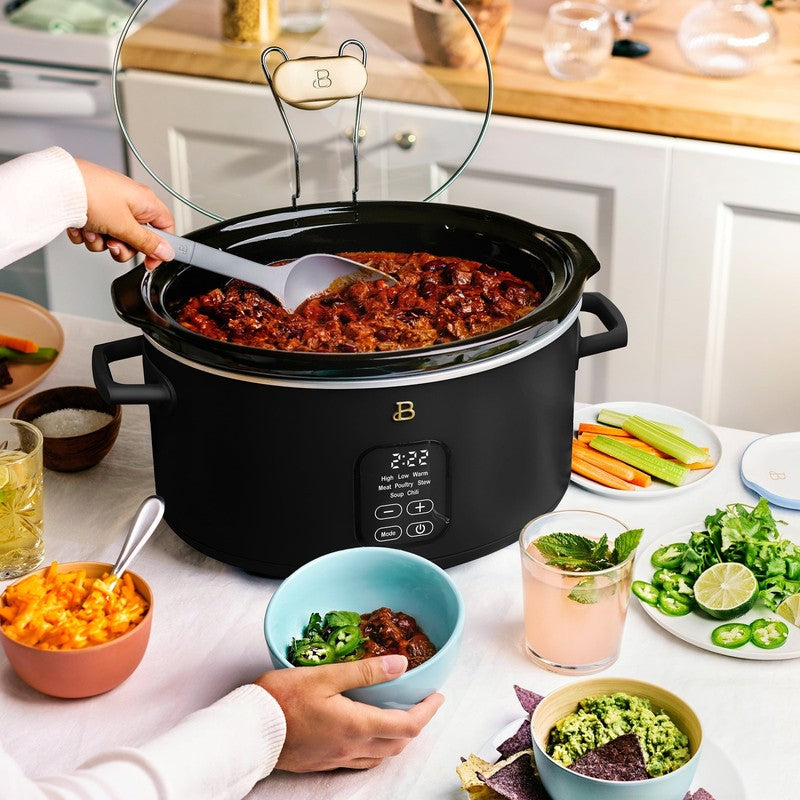 6 Qt Programmable Slow Cooker, Black Sesame by Drew Barrymore3