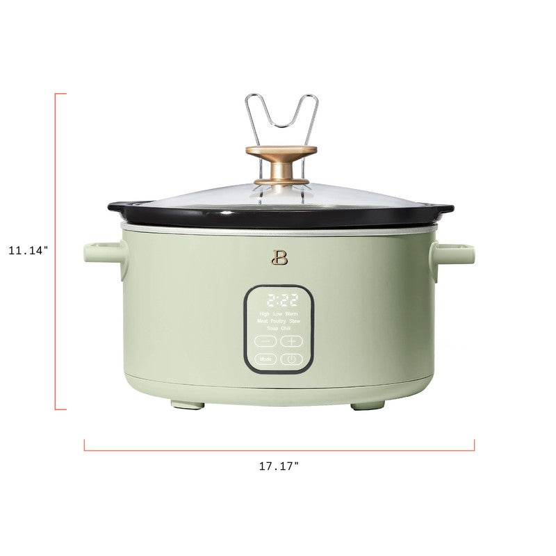 6 Qt Programmable Slow Cooker, Sage Green by Drew Barrymore10