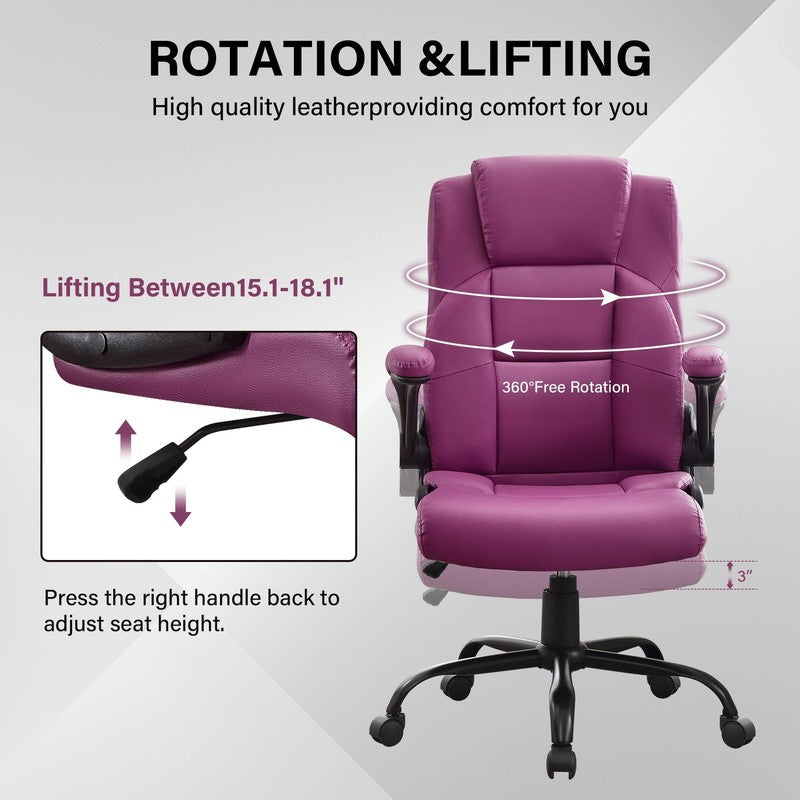 Leather Office Chair, Big and Tall Office Chair 400LBS Wide Seat Ergonomic Compu5