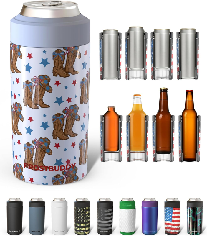 Universal Can Cooler Stainless Steel Fits 12oz 16oz Slim Cans Bottles0