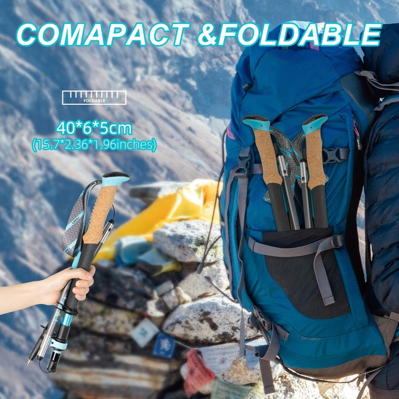 Trekking Poles, Collapsible Hiking Poles,Lightweight and Compact Walking Sticks 1
