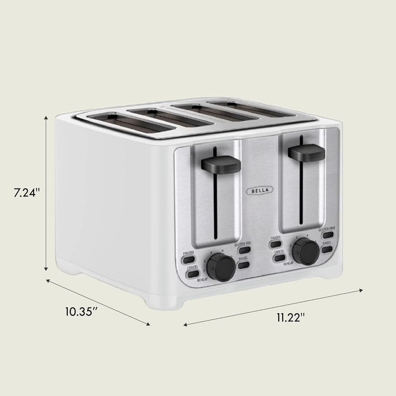 4 Slice Toaster, Wide Slots, Reheat/Defrost, Crumb Tray, Auto Shut-Off, White7