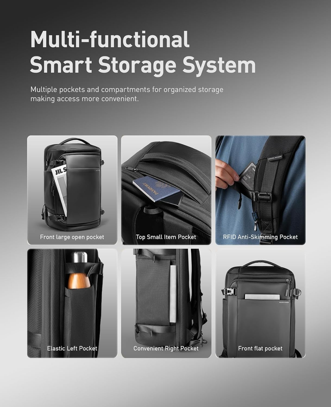 Travel Backpack 33L, Lightweight Waterproof Business Rucksack, Durable Large Wee5