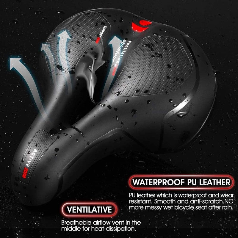 Comfort Bike Seat Cushion Dual Shock Memory Foam Waterproof Wide Saddle5