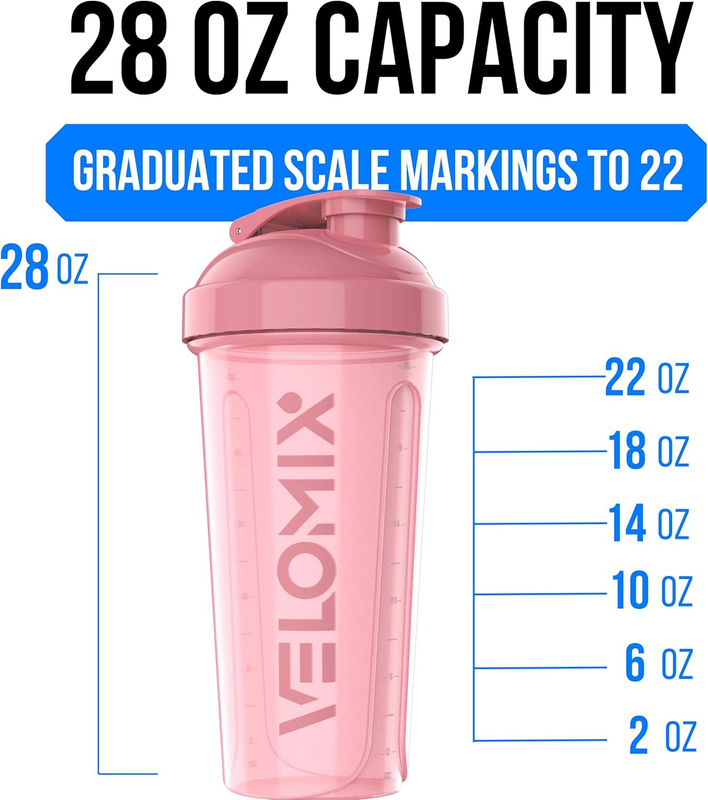 2 Pack 28oz Protein Shaker Bottles Wire Whisk Leakproof Pink Black3